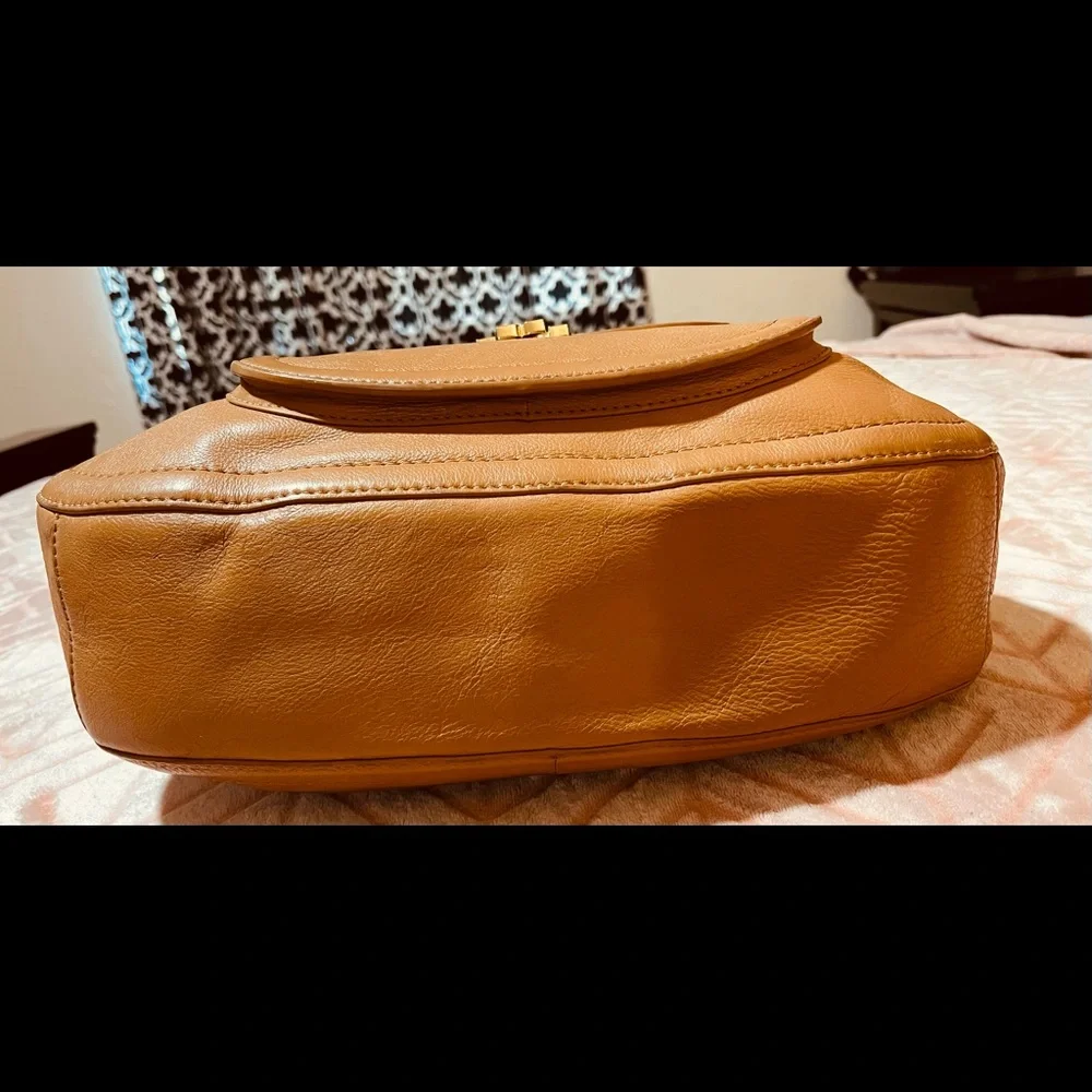 Tory Burch Caramel Brown Leather Hobo with Gold Hardware